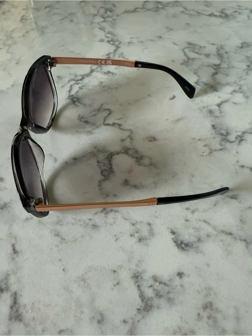 Tahari Women's Black Gradient Oversized Round Sunglasses